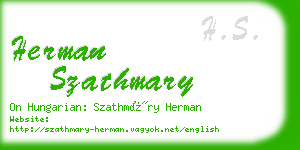 herman szathmary business card